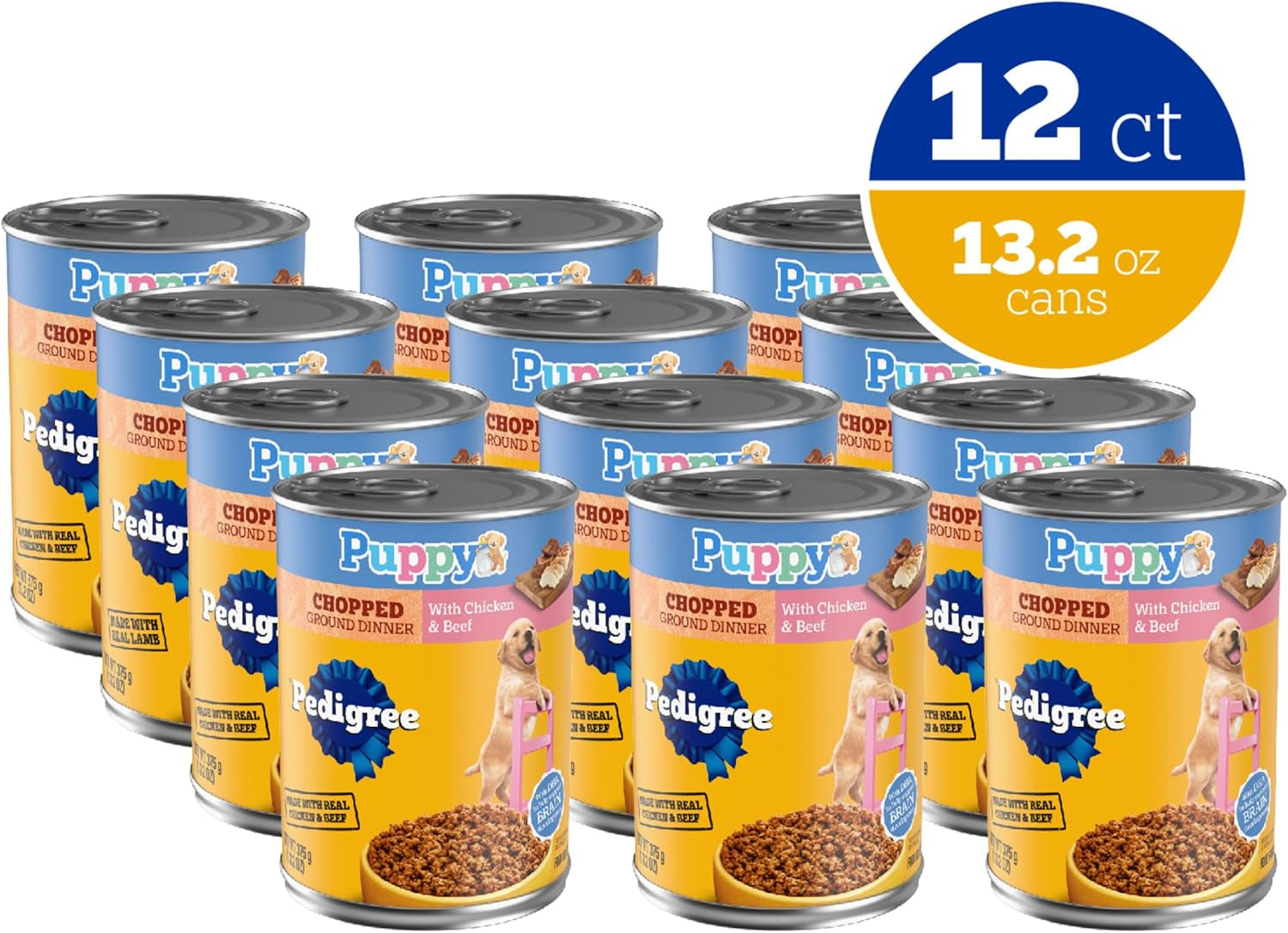 pedigree-puppy-chopped-wet-dog-food-chicken-beef-13-2-oz-12-count-100-complete-balanced-for-puppies-dha-for-brain-development-rich-in-calcium-for-teeth-bones-chicken-beef