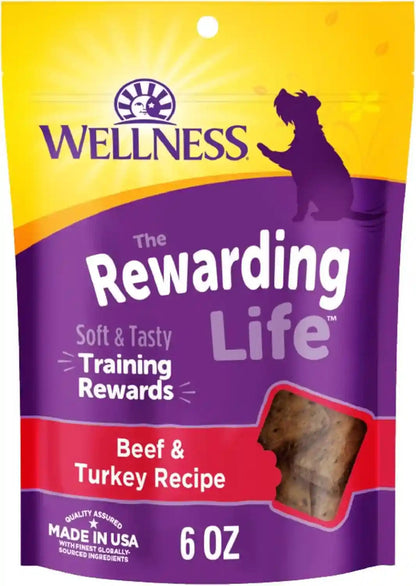 Wellness Rewarding Life Soft Dog Training Treats, Natural, Grain Free, Lamb and Salmon Recipe, 6 Oz Bag14