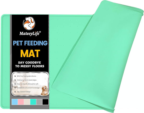 Mateeylife Silicone Cat & Dog Food Mat for Floors Waterproof, Anti-Slip Dog Bowl Mats for Food and Water, Pet Feeding Mats with Lip to Prevent Spills, Pet Placemat for Messy Drinkers to Protect Floors15