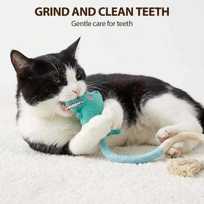 Shudyear 4 Pack Cat Chew Rope Toys, Cotton Cat Rope Toy for Biting and Kicking, Durable Interactive Cat Toy for Indoor Cats Kittens & Adult Cats4