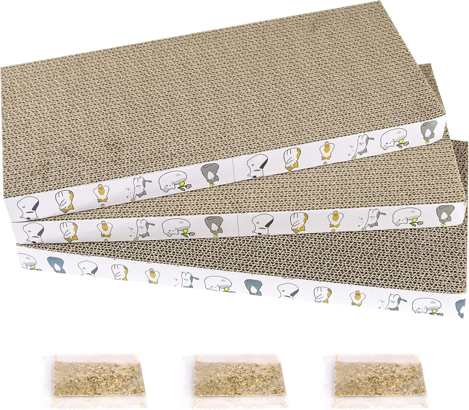 patiencet-cat-scratch-pad-with-box-4-pack-cardboard-cat-scratcher-lounge-bed-for-indoor-cats-reversible-corrugated-scratching-board-refill-with-catnip