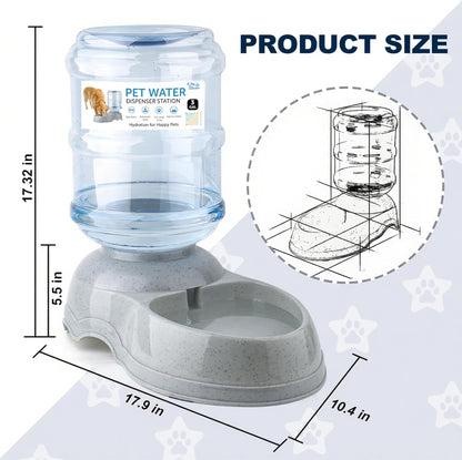 3 Gallon Large Dog Water Dispenser, Automatic Gravity Pet Waterer Station for Large Dogs and Multiple Pets, Indoor/Outdoor Dog Water Bowl with Anti-Slip Base, Bpa-Free, Grey2