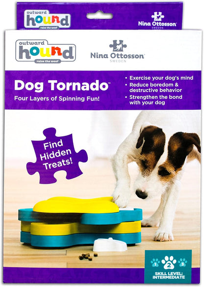 Outward Hound by Nina Ottosson Dog Tornado – Interactive Treat Puzzle Enrichment Toy, 3 Spinning Layers, Level 2 Intermediate2