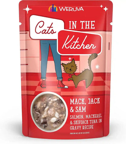 Weruva Cats in the Kitchen, Pantry Party Pouch Variety Pack in Gravy Cat Food, 3Oz Pouch (Pack of 12)12