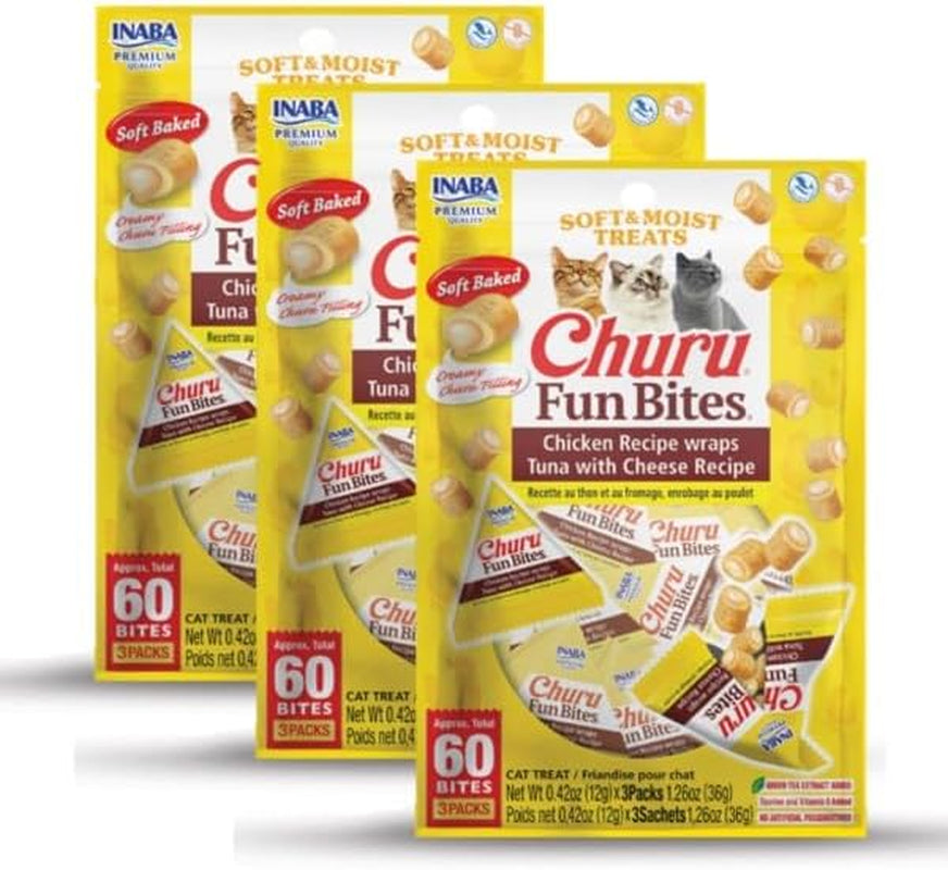 inaba-churu-fun-bites-for-cats-soft-chewy-baked-chicken-wrapped-filled-cat-treats-with-taurine-0-42-ounces-each-tetra-12-tetras-4-flavor-variety-pack