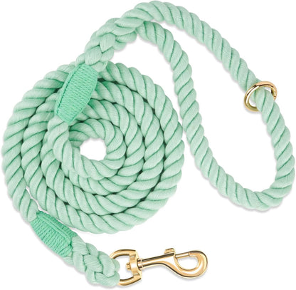 5 FT Handmade Rope Dog Leash for Small Medium and Large Dogs | Soft and Comfortable Grip, New Golden Heavy Duty Metal Clasp, Colorful Macaron13