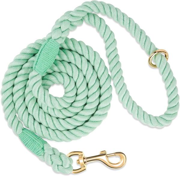 5 FT Handmade Rope Dog Leash for Small Medium and Large Dogs | Soft and Comfortable Grip, New Golden Heavy Duty Metal Clasp, Colorful Macaron13