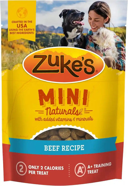 Zuke’S Mini Naturals Soft and Chewy Dog Treats for Training Pouch, Natural Treat Bites with Beef Recipe - 6 Oz. Bag1