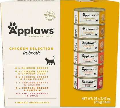 Applaws Fish Variety in Broth Wet Cat Food, 3-Flavor 12-Pack 2.47 Oz Cans | 100% Natural, High Quality Ingredients, High Protein, No Artificial Additives, Limited Ingredients10