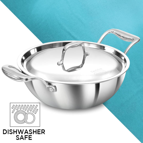 Pro 2.5 Litre Deep-Fry Pan, Triply Stainless Steel Kadhai with Stainless Steel Handles and Stainless Steel Lid, Silver (PSK25S)8