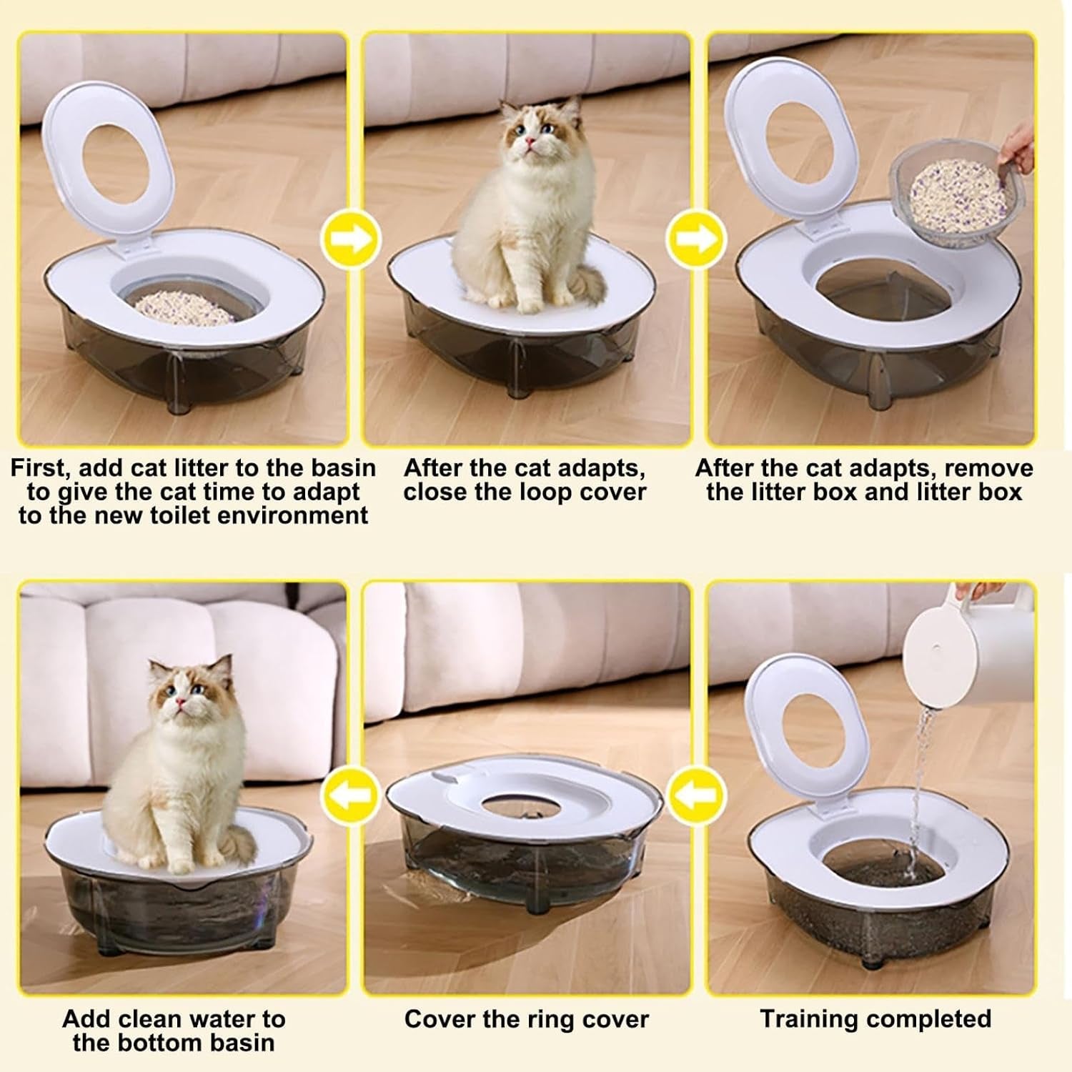 cat-toilet-training-kit-portable-litter-box-with-flushable-design-odor-control-and-anti-splash-large-thickened-pp-material-for-kittens-and-cats-grey