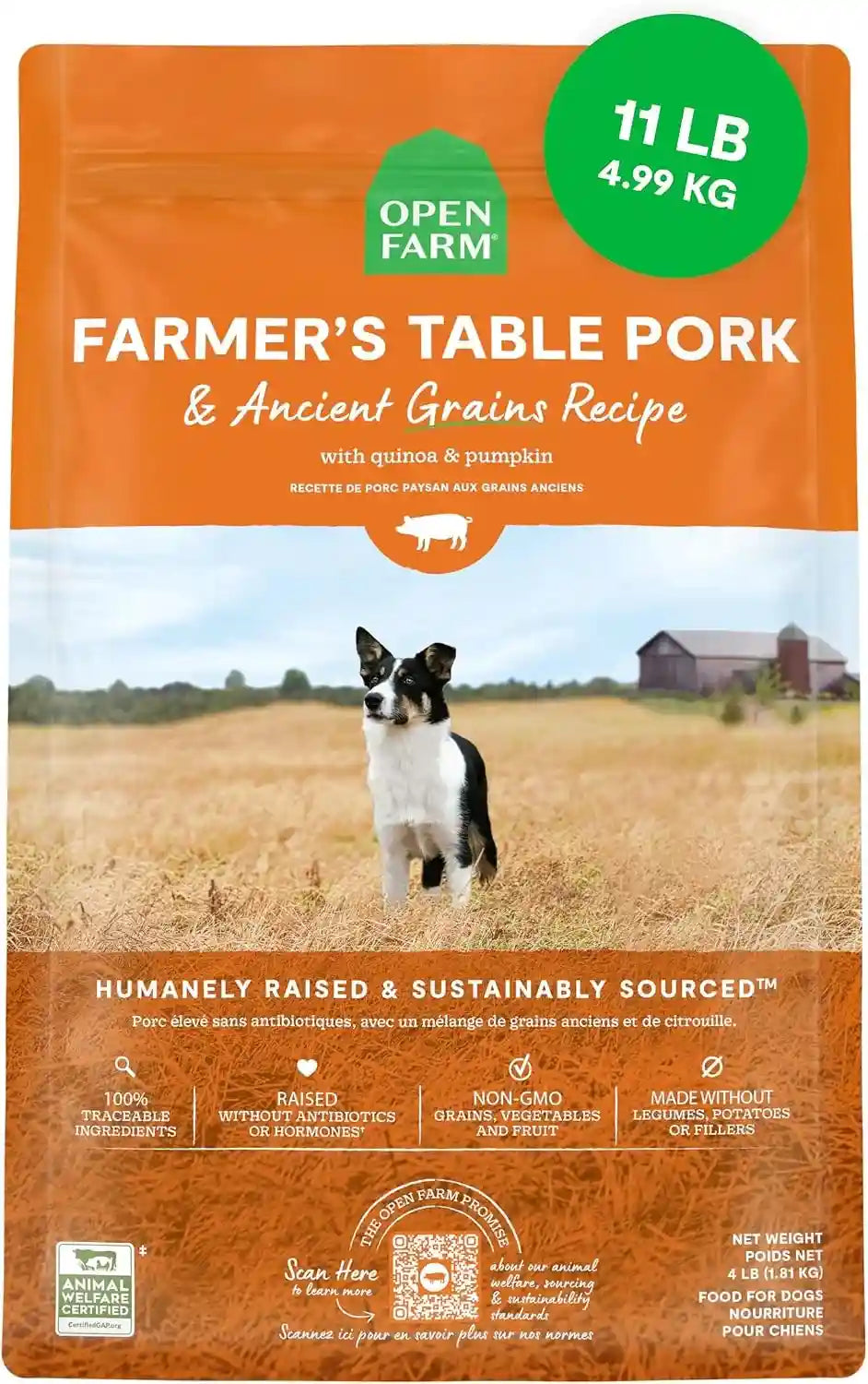 open-farm-ancient-grains-dry-dog-food-wild-caught-salmon-kibble-22lb-bag-all-life-stages-all-breed-sizes-protein-rich-nutrient-dense-100-traceable-ingredients-non-gmo-fruits-veggies