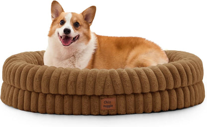 Chixnuggle Orthopedic Dog Bed, Washable Cover, Faux Fur Bolster Pet Couch | Waterproof,Egg Crate Foam,Non-Slip Bottom,For Small Medium Dogs,Dark Grey,30*24*7,Dog Sofa,Puppy Bed13