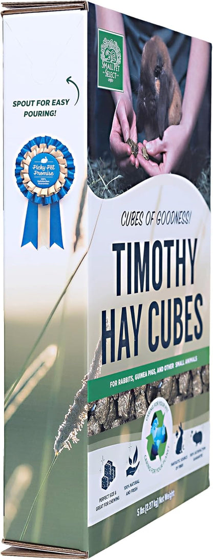 Small Pet Select - Straight Timothy Hay Cubes - 100% All Natural Timothy Hay, Not Blended - Delivered Fresh, Guarantee, (5 Lb) | 100% Natural Timothy, Not Blended, Delivered Fresh, Compressed Forage, for Chinchillas, Bunnies & Small Pets3