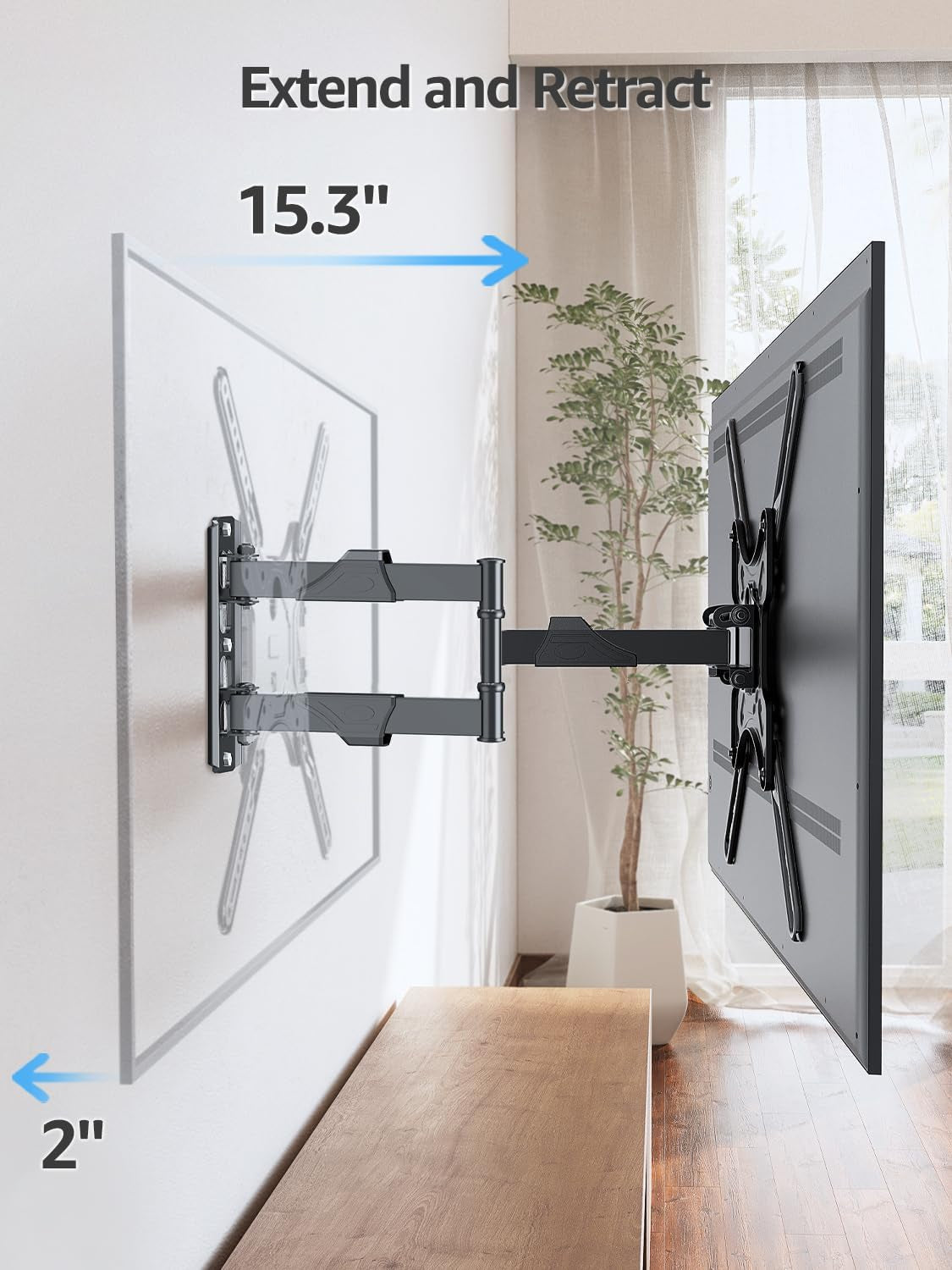 full-motion-tv-wall-mount-for-most-26-60-inch-tvs-max-vesa-400x400mm-wall-mount-tv-bracket-with-swivel-tilting-extension-level-adjustment-for-led-lcd-flat-curved-tvs-up-to-77-lbs-mu0018