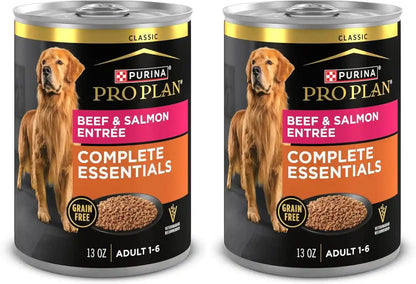 Purina Pro Plan Dog Food Grain Free, Classic Beef and Salmon Entrée - (Pack of 12) 13 Oz. Cans12