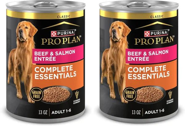 Purina Pro Plan Dog Food Grain Free, Classic Beef and Salmon Entrée - (Pack of 12) 13 Oz. Cans12