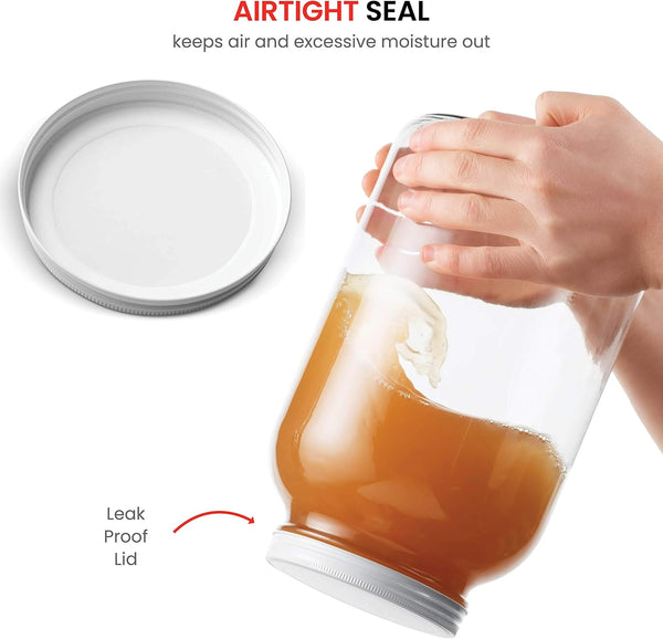 1 Gallon Glass Jar with Lid, Wide Mouth Sun Tea Jar, 2 Pack | Large Glass Jar with Lid, Gallon Mason Jar, Airtight, Bpa-Free, Dishwasher Safe, Wide Mouth for Fermenting, Canning, Kombucha6