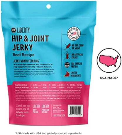 BIXBI Liberty Functional Healthy Hip and Joint Dog Jerky Treats, Beef Recipe, 5 Ounce2