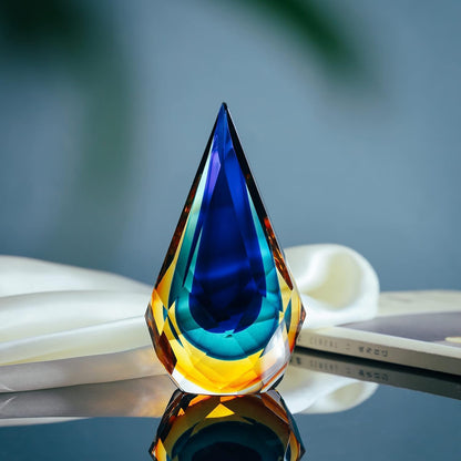 Hand-Blown Glass Sculpture Glass Decor Murano-Style Glass Statue and Figurine Wonderful Gift, Blue and Green Color5