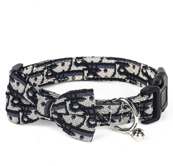 Dog Collar and Harness with Leash Set, Breathable Puppy Harnesses for Small Dogs, No Pull Easy Walking Pet Harness, Black, S8