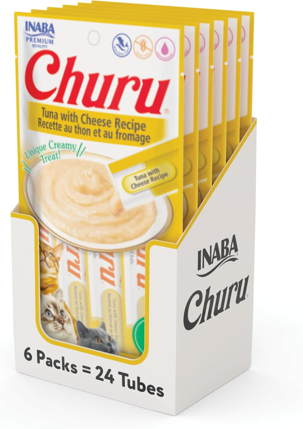 inaba-churu-cat-treats-lickable-squeezable-creamy-puree-cat-treat-with-green-tea-extract-taurine-0-5-ounces-each-tube-24-tubes-4-per-pack-chicken-recipe