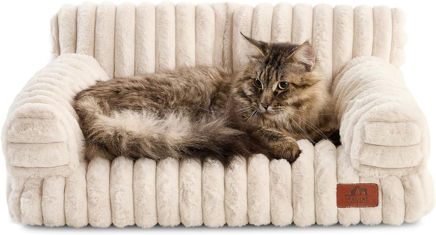 hollypet-small-dog-large-cat-bed-puppy-couch-beds-for-pets-up-to-25-lbs-fluffy-dog-cat-couch-plush-soft-warming-pets-beds-with-machine-washable-cover-and-non-slip-bottom