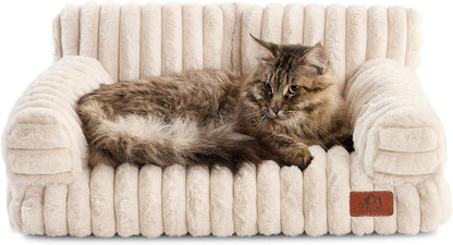 Hollypet Small Dog Large Cat Bed Puppy Couch Beds for Pets up to 25 Lbs | Fluffy Dog Cat Couch Plush Soft Warming Pets Beds with Machine Washable Cover and Non-Slip Bottom20