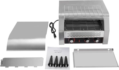 450 Slices/Hour Commercial Toaster, 110V 2600W Electric Conveyor Toaster Oven Stainless Steel Commercial Conveyor Belt Toasters for Restaurant, Bakery, Buffet Use9