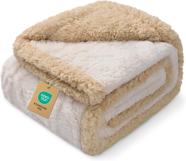 Luciphia Waterproof Pet Blanket, Liquid Pee Proof Dog Blankets for Sofa Bed Couch, Reversible Sherpa Fleece Furniture Protector Cover for Small Medium Large Dogs Cats,Khaki Small（40" X 28"）17