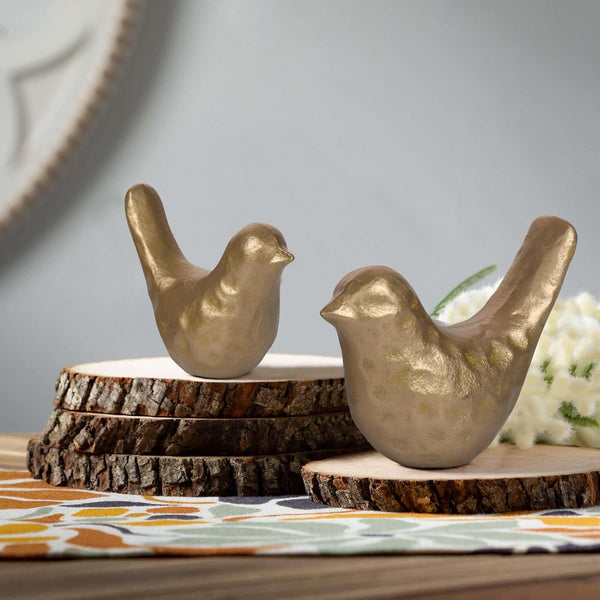 Elegant Cast Iron Bird Statue with Vintage Brass Coating – Gold Bird Figurine for Home Desk, Living Room, Bedroom, Office – Charming Decorative Ornament6