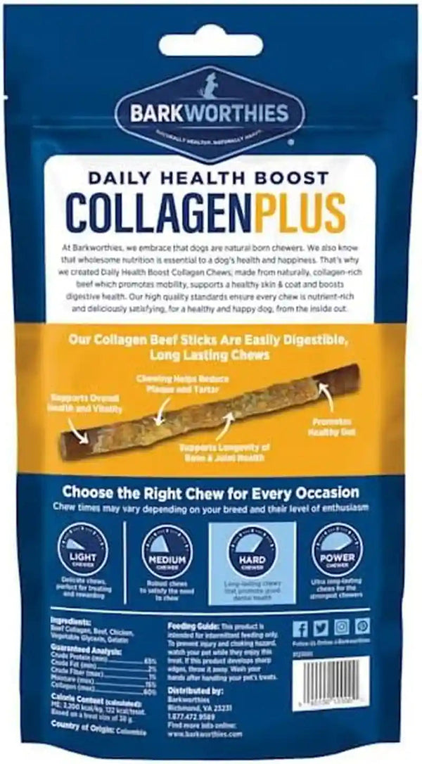 Barkworthies 6 Inch Chicken Wrapped Collagen Sticks - 2 Oz (Pack of 3) - Protein-Focused, Durable2