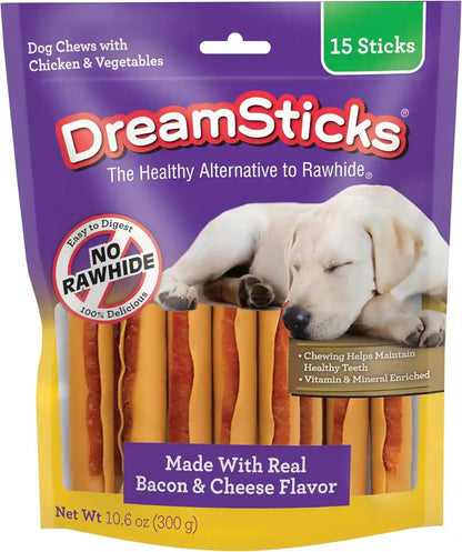 Dreambone Chicken Wrapped Mini Stick Dog Treats, Daily Rawhide-Free Chew, Digests Safely and Completely, with Real Protein, Chicken and Veggies, 15 Count16