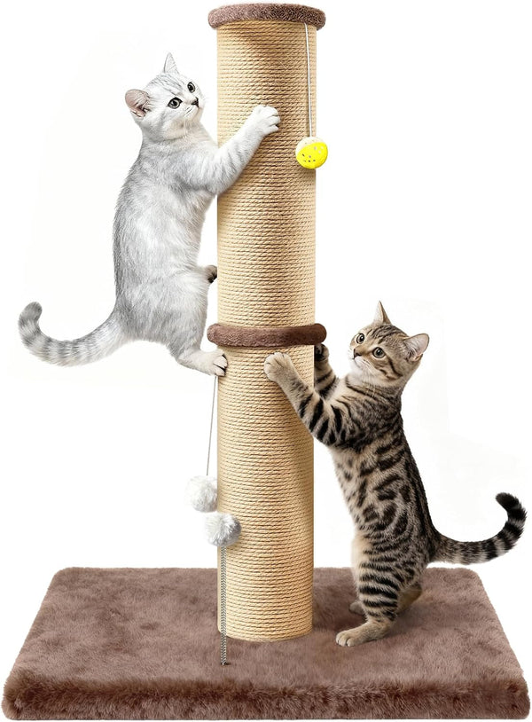 Tall Cat Scratching Post 36 Inch Large Cat Scratch Post for Indoor Cats with Durable Natural Sisal Rope Scratcher Post Tree Kitten Interactive Toy-Gray8