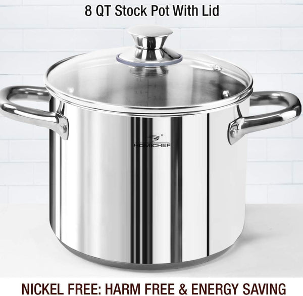 14-Piece Nickel Free Stainless Steel Cookware Set - Nickel Free Pots and Pans Set - Non-Toxic, Healthy Induction Cookware3