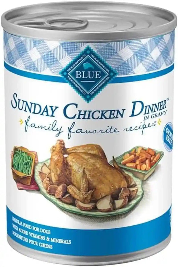 Blue Buffalo Family Favorite Recipes Sunday Chicken Dinner in Gravy Natural Wet Dog Food for Adult Dogs, Grain-Free Recipe with Natural Ingredients, Vitamins & Minerals, 12.5-Oz. Can (12 Count)4