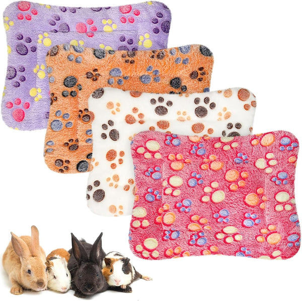 Haull 4 Pcs Waterproof Guinea Pig Bedding Soft Dog Cat Bed Crate Mat Small Animal Plush Cage Liners Rabbit Bunny Kennel Pad Reversible Cozy Pee Thickened Hamster Pad(Tie Dyed,13 X 10 Inch)10
