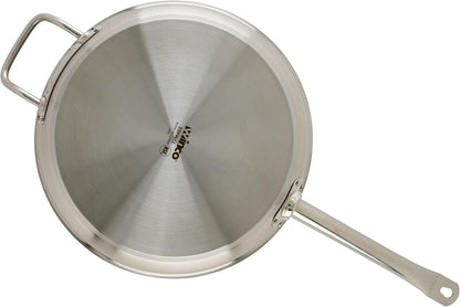 Winco 12" Stainless Steel Fry Pan with Helper Handle | Dishwasher Safe, Induction Compatible, Even Heat Distribution, Helper Handle, Great for Sauteing, Searing and Frying5