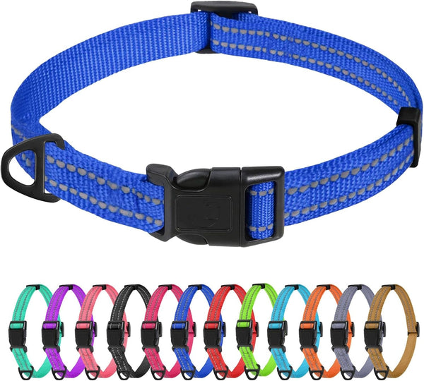 Tagme Small Dog Collar, Reflective Puppy Collar, Sky Blue, 3/8" Width | Lightweight, Nylon Collar for Puppies, Chihuahua, Yorkie & Teacup Dogs 5-15 Lbs, Reflective for Evening Walks, 12 Colors53