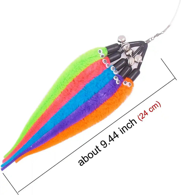 Cat Toy Worm Refills, 15 Pieces Interactive Cat Wand Attachments Worms Toy for Indoor Cats5