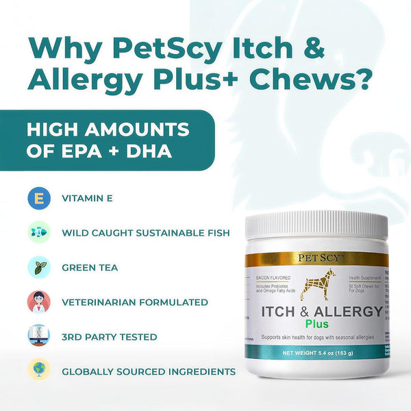 Itch & Allergy plus Dog Allergy Chews for Itchy Skin, Ears & Paws | Colostrum, Probiotics & Quercetin | Dog Allergy Relief for Skin Redness, Hair Loss, Immunity and Digestive Health - 60 Chews9