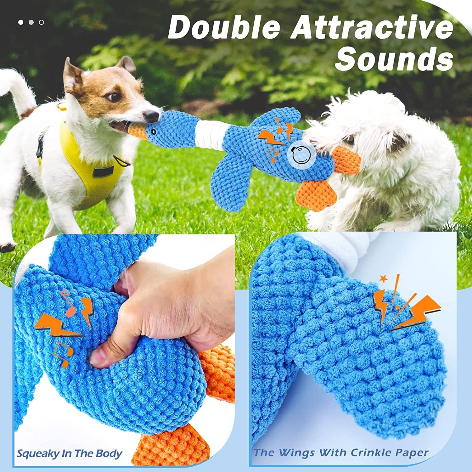 vitscan-upgraded-goose-indestructible-dog-toys-for-aggressive-chewers-small-medium-large-breed-crinkle-squeaky-plush-dog-puppy-chew-toys-for-teething-duck-puppy-toys