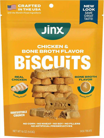 Jinx Dog Biscuits, Oven-Baked Dog Treats with Salmon Bone Broth, 16Oz | 1-Pack Crunchy & Healthy Dog Treat, Superfood-Rich with Real Salmon, Dog Cookies for Puppies, Adults & Senior Dogs10
