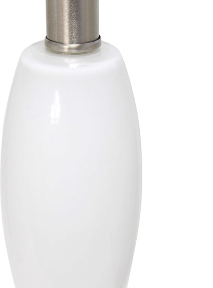 LT3315-WHT Contemporary Curved Glass Table Lamp, White5