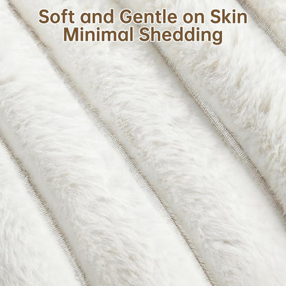 Donut Dog and Cat Bed, Luxurious Comfortable Faux Rabbit Fur Pet Beds, round Anti-Anxiety Calming Puppy Kitten Bed with Anti-Slip Bottom for Small Medium Dogs & Cats(20", White)3
