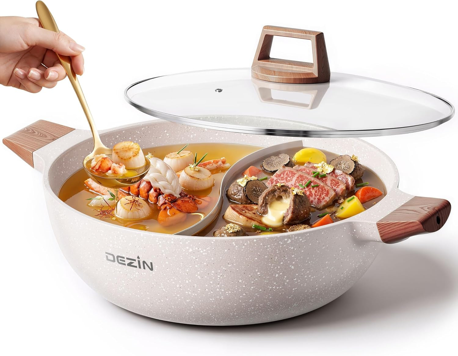 5-qt-hot-pot-with-divider-double-flavor-shabu-shabu-pot-divided-pot-nonstick-granite-pot-12divided-stockpot-compatible-with-induction-cooktop-gas-ceramic-electric-stove-soup-ladle-included