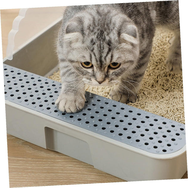 Luxshiny Detachable Small Gray Cat Litter Pan Potty with Anti-Splashing Design Plastic Half-Enclosed Cat Toilet for Kitten Housebreaking4