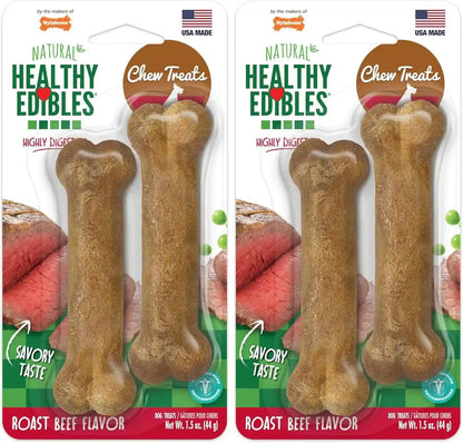 Nylabone Healthy Edibles Natural Chews, Long Lasting Dog Bones, Healthy Dog Treats, Bacon Flavor, X-Small (8 Count)17