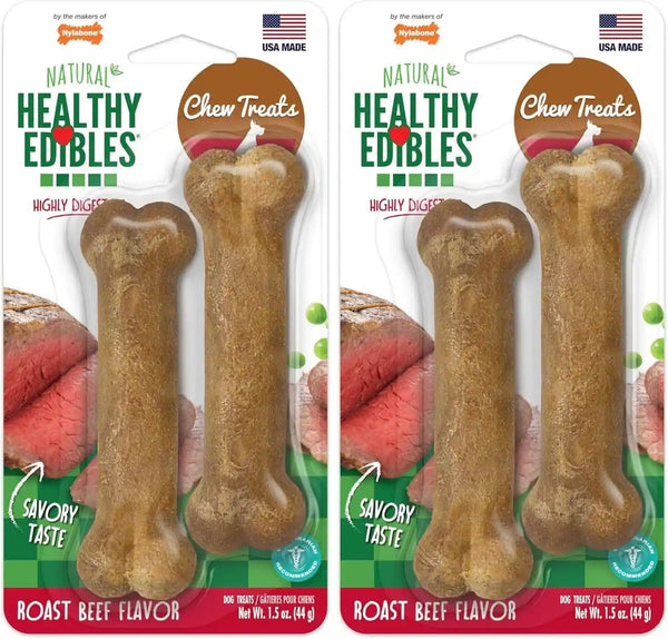 Nylabone Healthy Edibles Natural Chews, Long Lasting Dog Bones, Healthy Dog Treats, Bacon Flavor, X-Small (8 Count)17
