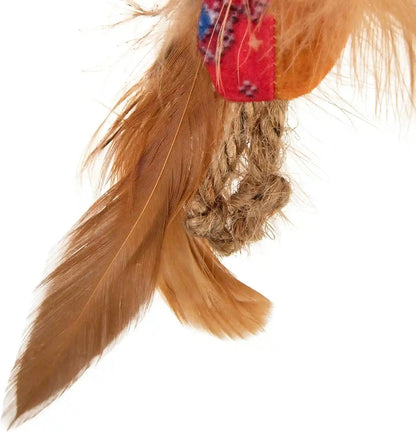 Instincts by Smartykat 2-Pack Happynip Love Mates Feather Birds Plush Cat Toys, Contains Catnip & Silvervine - Orange/Green, 2-Pack7